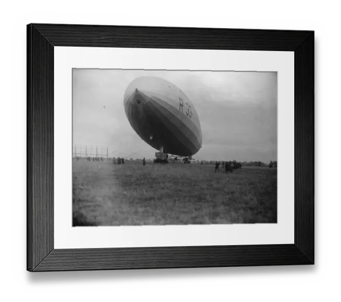 Framed Print : R 33 in taking off trial with two D H 53 Hummingbirds at Pulham 21 October 1926 Framed Print : R 33 in taking off trial with two D H 53 Hummingbirds at Pulham 21 October 1926