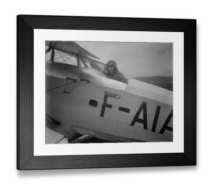 Framed Print : George Duller, the steeplechase jockey, purchases an aeroplane. Duller in the cockpit Framed Print : George Duller, the steeplechase jockey, purchases an aeroplane. Duller in the cockpit
