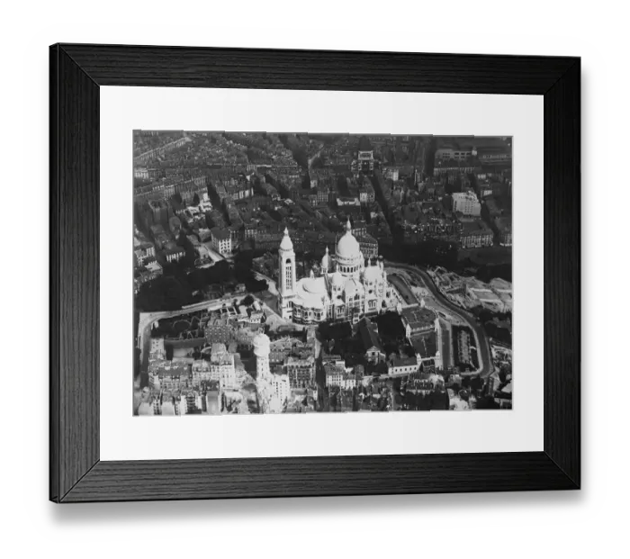 Framed Print : Paris as seen from the air. Showing Montmartre with the Church of the Sacre Coeur Framed Print : Paris as seen from the air. Showing Montmartre with the Church of the Sacre Coeur