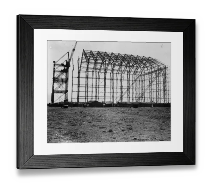 Framed Print : Worlds largest airship shed. The worlds largest airship shed is underconstruction Framed Print : Worlds largest airship shed. The worlds largest airship shed is underconstruction