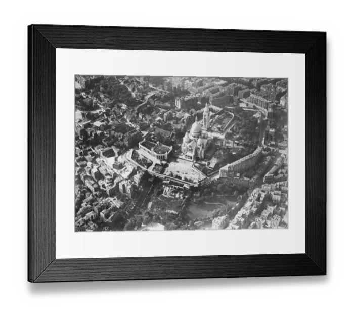 Framed Print : Paris seen from the air. Showing the district of Montmartre with the Church of