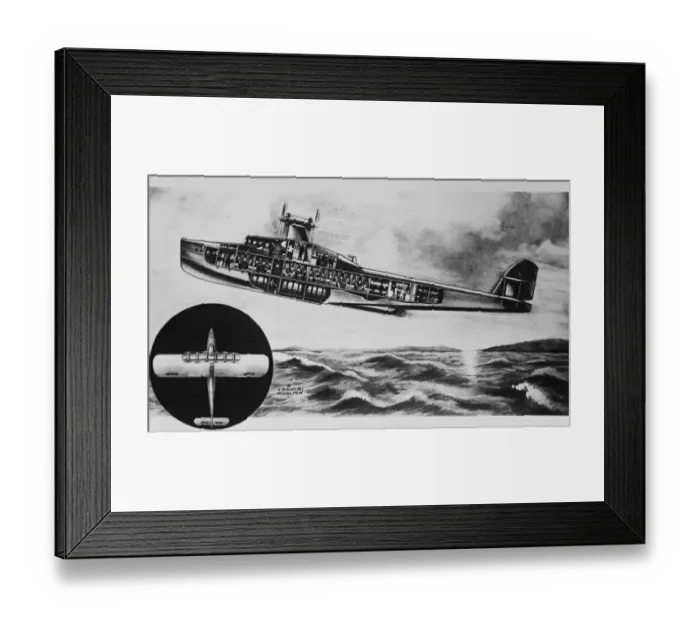Framed Print : Germanys Flying ship. Dornier flying ship. 15 July 1929 Framed Print : Germanys Flying ship. Dornier flying ship. 15 July 1929