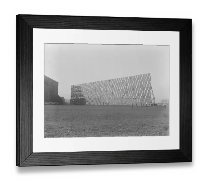 Framed Print : The great wind screen outside the rigid airship shed at East Fortune 1919 Framed Print : The great wind screen outside the rigid airship shed at East Fortune 1919