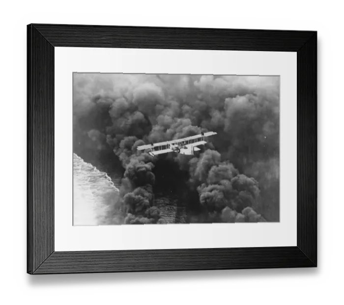 Framed Print : A clipper of the clouds. A striking aerial picture of a US Naval seaplane balanced Framed Print : A clipper of the clouds. A striking aerial picture of a US Naval seaplane balanced