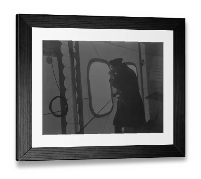 Framed Print : The R3 airship over London. A crew member looking out with his binoculars Framed Print : The R3 airship over London. A crew member looking out with his binoculars