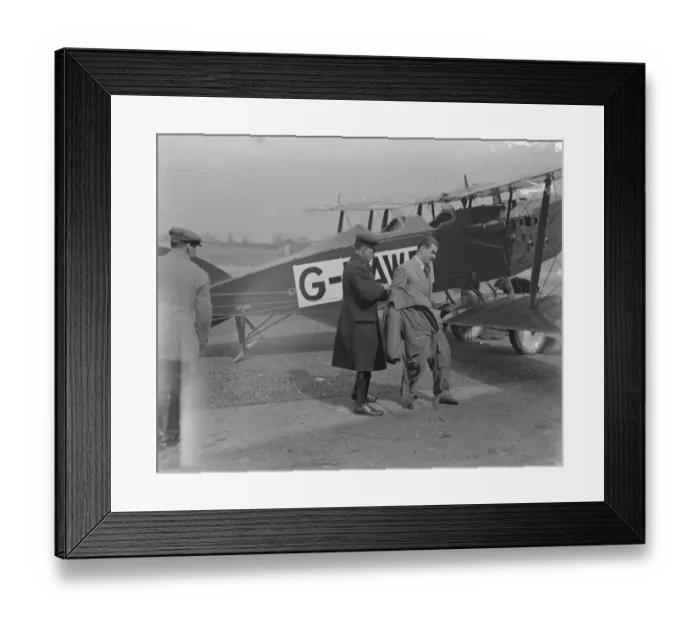 Framed Print : First Man to Own Aero Runabout Mr As Butler left Croydon this morning in his private Framed Print : First Man to Own Aero Runabout Mr As Butler left Croydon this morning in his private