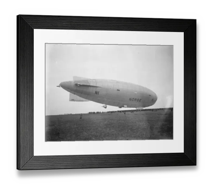 Framed Print : Amundsens airship arrives at Pulham. The airship Norge arriving at Pulham, Norfolk Framed Print : Amundsens airship arrives at Pulham. The airship Norge arriving at Pulham, Norfolk