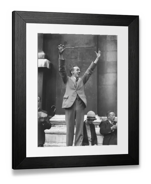 Framed Print : Mr Gibson Young, organising Secretary of the Community Singers Association, conducts Framed Print : Mr Gibson Young, organising Secretary of the Community Singers Association, conducts