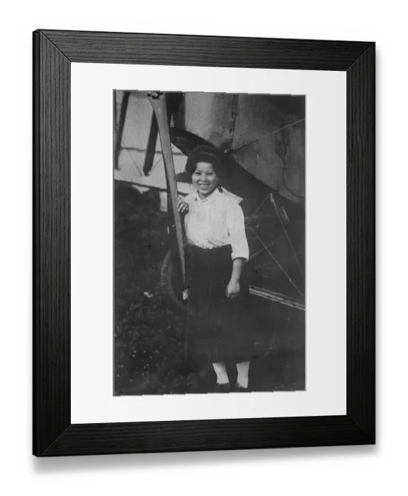 Framed Print : Japans first woman aviator Miss Seiko Hyodo 11 August 1922 Framed Print : Japans first woman aviator Miss Seiko Hyodo 11 August 1922