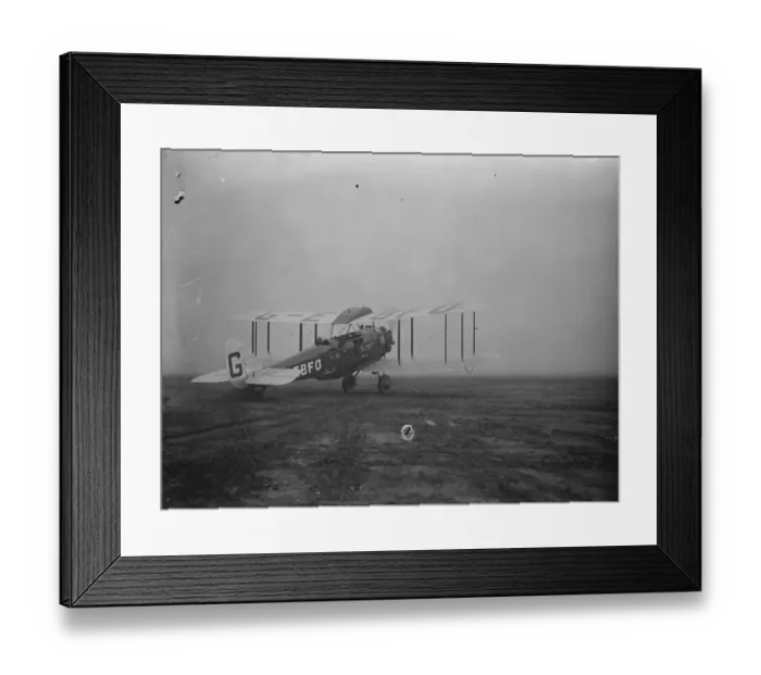 Framed Print : Mr A J Cobham leaves Croydon on his 8, 000 miles flight to the Cape. The machine Framed Print : Mr A J Cobham leaves Croydon on his 8, 000 miles flight to the Cape. The machine