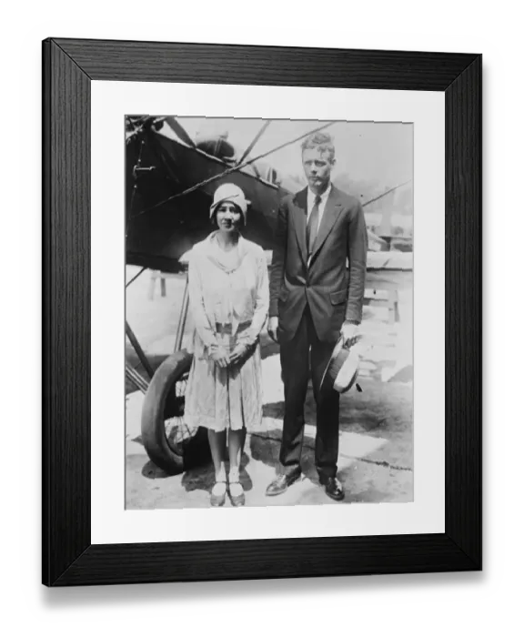 Framed Print : Colonel Charles Lindbergh takes his bride for a honeymoon flight. 26 June 1929 Framed Print : Colonel Charles Lindbergh takes his bride for a honeymoon flight. 26 June 1929