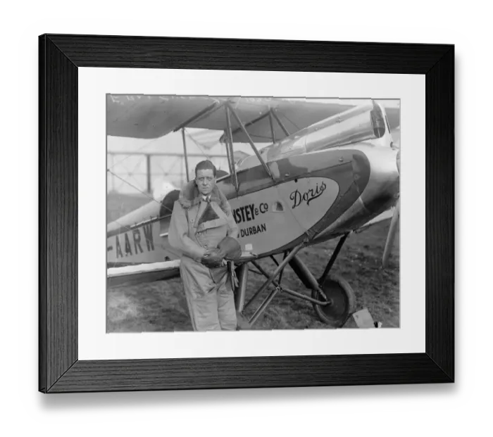 Framed Print : Mr F Roy Tuckett who is to fly to the Cape to try and beat the record. 7 November 1929 Framed Print : Mr F Roy Tuckett who is to fly to the Cape to try and beat the record. 7 November 1929