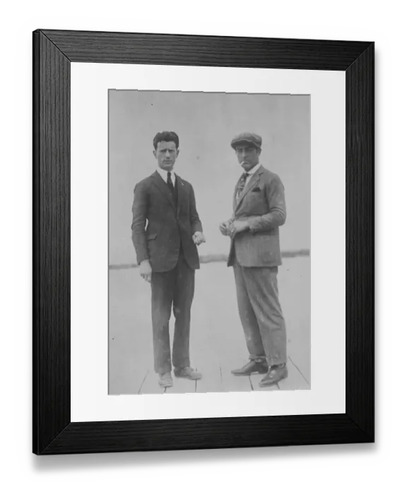 Framed Print : The Italian round the world flight. Signor Antonio Locatelli ( left ), who started Framed Print : The Italian round the world flight. Signor Antonio Locatelli ( left ), who started