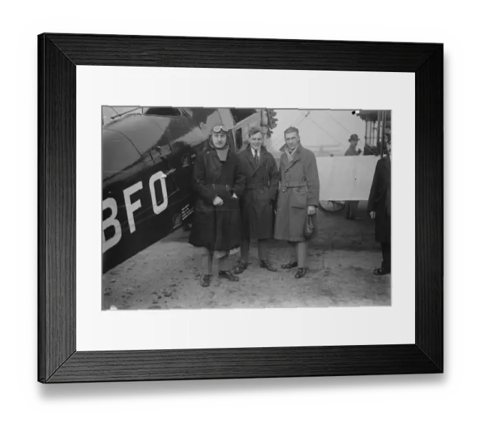 Framed Print : Mr A J Cobham leaves Croydon on his 8, 000 miles flight to the Cape Mr Cobham with his engineer Framed Print : Mr A J Cobham leaves Croydon on his 8, 000 miles flight to the Cape Mr Cobham with his engineer