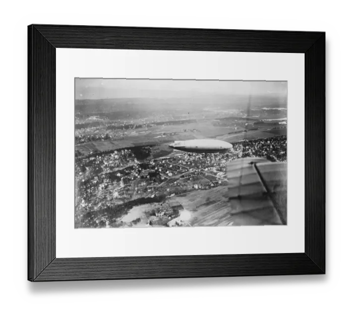 Framed Print : The North Pole airship over Oslo. The Norge airship photographed from an aeroplane Framed Print : The North Pole airship over Oslo. The Norge airship photographed from an aeroplane