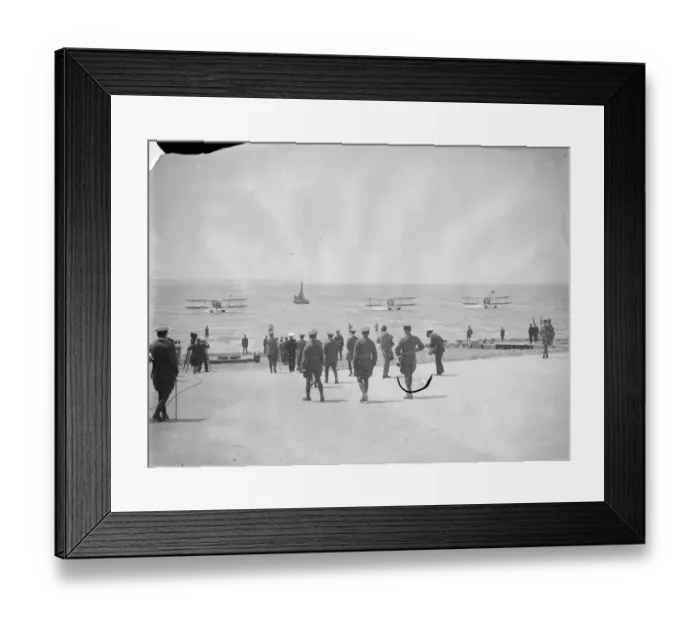 Framed Print : Cairo to Cape flyers reach Lee on Solent. Arrival of the machine in the Solent Framed Print : Cairo to Cape flyers reach Lee on Solent. Arrival of the machine in the Solent