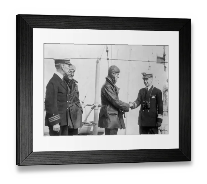 Framed Print : The Rescued Italian Airman. Admiral McGruder greeting Antonio Locatelli, the Italian Framed Print : The Rescued Italian Airman. Admiral McGruder greeting Antonio Locatelli, the Italian