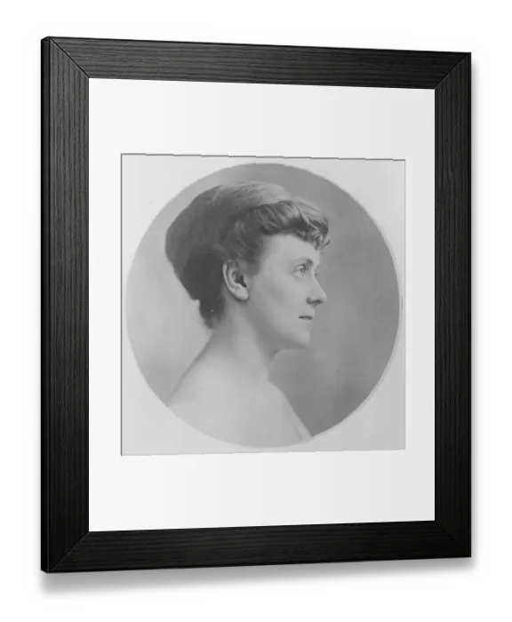 Framed Print : The lady on the medal. Mme Saima Neovi, a characteristic type of Swedish beauty Framed Print : The lady on the medal. Mme Saima Neovi, a characteristic type of Swedish beauty