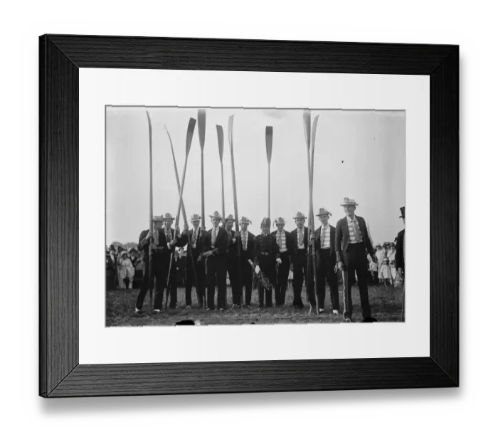 Framed Print : Fourth of June celebrations at Eton. The Monarch crew. E H Armitage is seen on extreme right