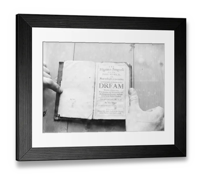 Framed Print : At Sothebys The first edition of Bunyans Pilgrims Progress 23 July 1926 John Framed Print : At Sothebys The first edition of Bunyans Pilgrims Progress 23 July 1926 John