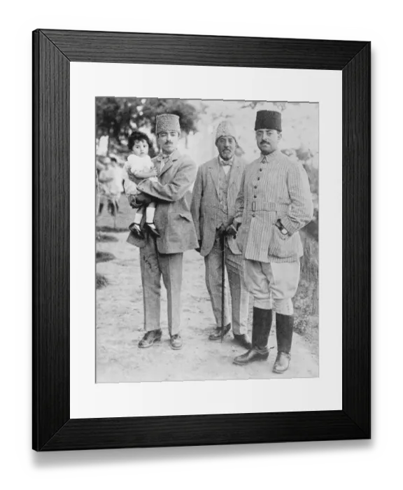 Framed Print : Three generations of Afghan royalty The Amir Amanullah ( right ) with his Father in law Framed Print : Three generations of Afghan royalty The Amir Amanullah ( right ) with his Father in law