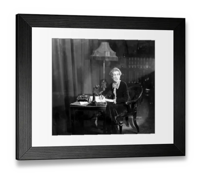 Framed Print : The Countess of Oxford and Asquith (posing for the film series, Secrets of Handwriting )
