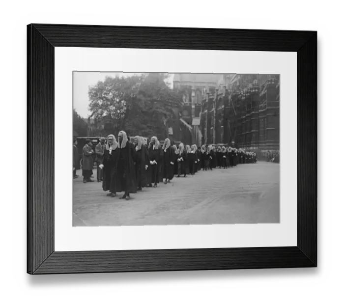 Framed Print : Re opening of the Law Courts the Judges in the procession 12 October 1921 Framed Print : Re opening of the Law Courts the Judges in the procession 12 October 1921