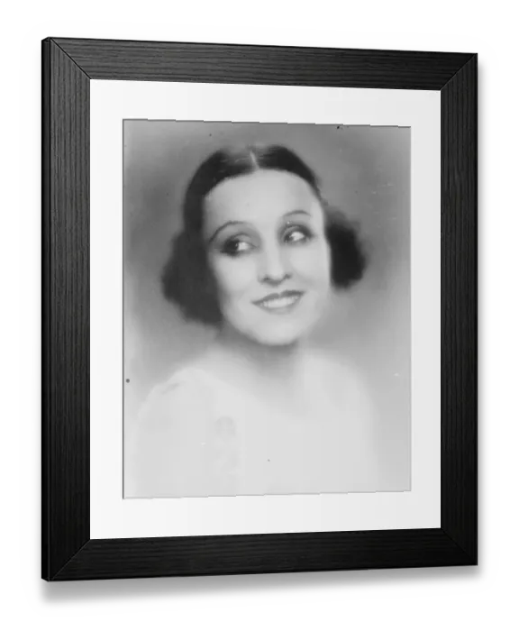 Framed Print : Mllel Yvonne Vallee, wife and partner of Maurice Chevalier. 13 August 1927 Framed Print : Mllel Yvonne Vallee, wife and partner of Maurice Chevalier. 13 August 1927
