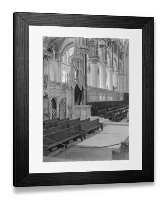 Framed Print : Canterbury Cathedral, Kent The Archipiscopal Throne 13 November 1928
