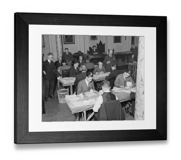 Framed Print : Selection of Miners Secretary The scene at Livingstone Hall, Westminster, during Framed Print : Selection of Miners Secretary The scene at Livingstone Hall, Westminster, during