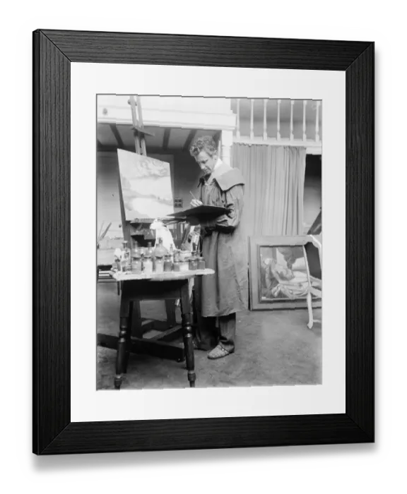 Framed Print : Earls son painting Dukes pictures. The Hon Neville Lytton engaged at his London Framed Print : Earls son painting Dukes pictures. The Hon Neville Lytton engaged at his London