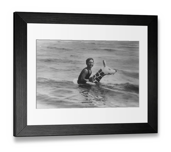 Framed Print : A boy King at the seaside. The young King Michael of Rumania, going for a swim Framed Print : A boy King at the seaside. The young King Michael of Rumania, going for a swim