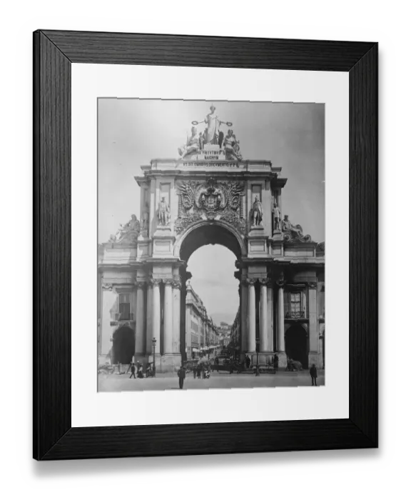 Framed Print : Lisbon the triumphant Arch of the Praca do Commercio, showin Rua Augusta. 8 April 1927 Framed Print : Lisbon the triumphant Arch of the Praca do Commercio, showin Rua Augusta. 8 April 1927