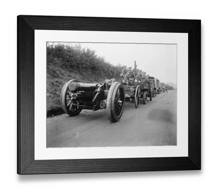 Framed Print : The anti aircraft gun protects the big gun. An anti aircraft accompanies the Howitzer Framed Print : The anti aircraft gun protects the big gun. An anti aircraft accompanies the Howitzer