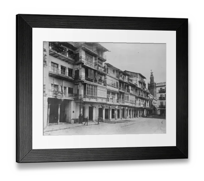 Framed Print : Prince of Waless visit to Spain. Old houses in the Square of San Francisco, Seville