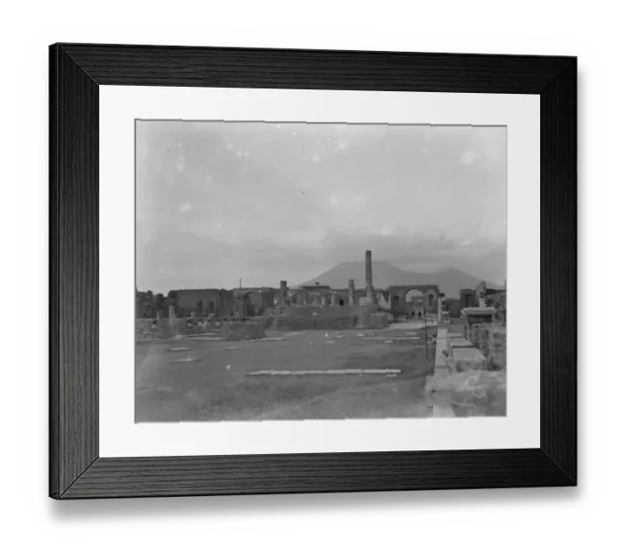 Framed Print : The civil forum in the city of Pompeii showing Vesuvius in the background February 1925 Framed Print : The civil forum in the city of Pompeii showing Vesuvius in the background February 1925