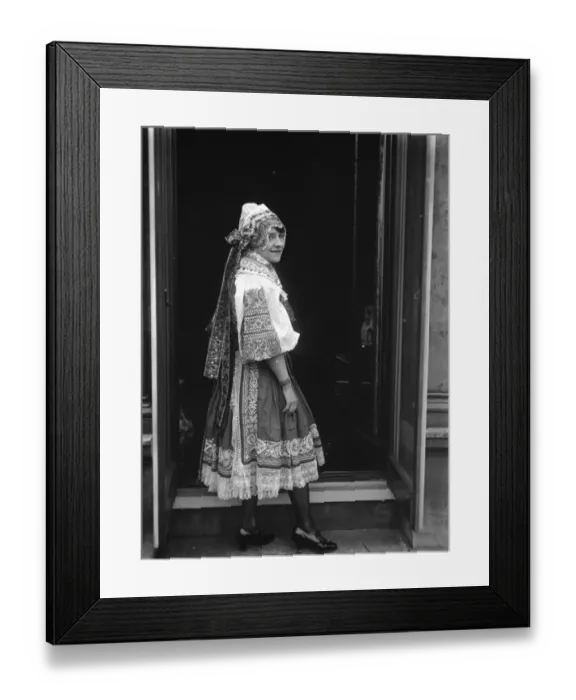 Framed Print : Mme Z Maskney, wife of the Czecho Slovakian Minister in London in National Costume