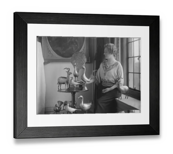 Framed Print : Mrs Herbert Da Costa and her collection of sacred persian birds 21 May 1920 Framed Print : Mrs Herbert Da Costa and her collection of sacred persian birds 21 May 1920