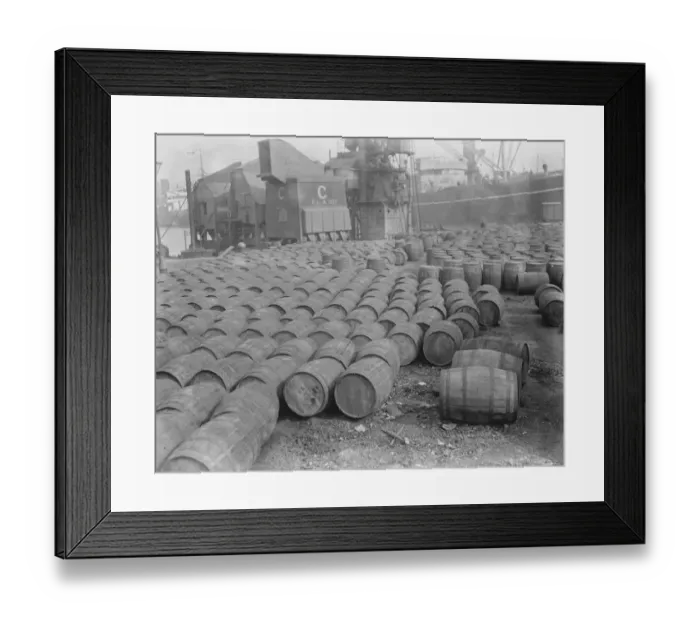 Framed Print : 5, 000 Barrels of Syrup held up at Surrey Docks It is alleged that 5, 000 barrels Framed Print : 5, 000 Barrels of Syrup held up at Surrey Docks It is alleged that 5, 000 barrels