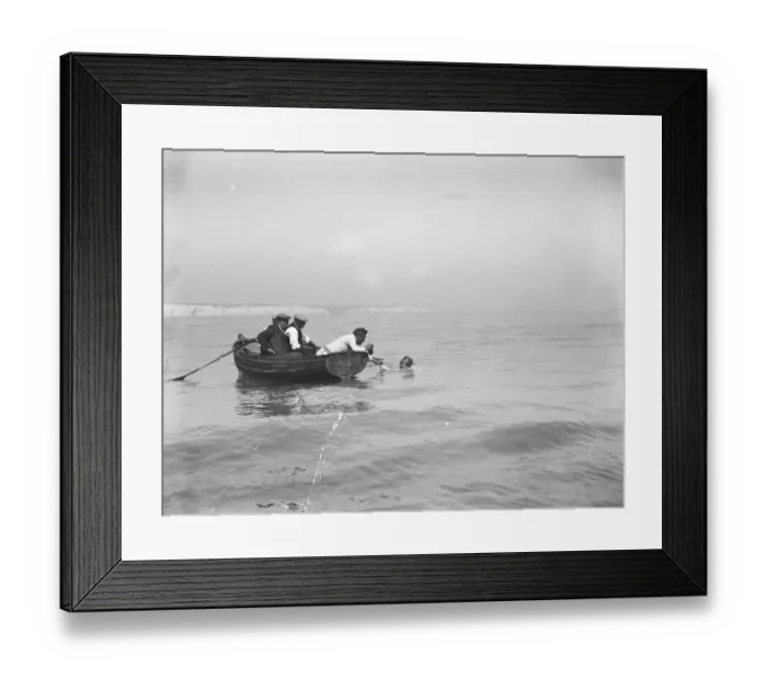 Framed Print : Mrs Corson swims the channel. Mrs Corson taking refreshment in the water. 28 Framed Print : Mrs Corson swims the channel. Mrs Corson taking refreshment in the water. 28