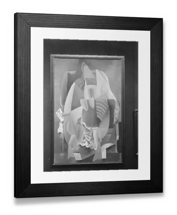 Framed Print : Exhibition of Cubist picture by Pablo Picasso at the Leicester Galleries Lady in Framed Print : Exhibition of Cubist picture by Pablo Picasso at the Leicester Galleries Lady in