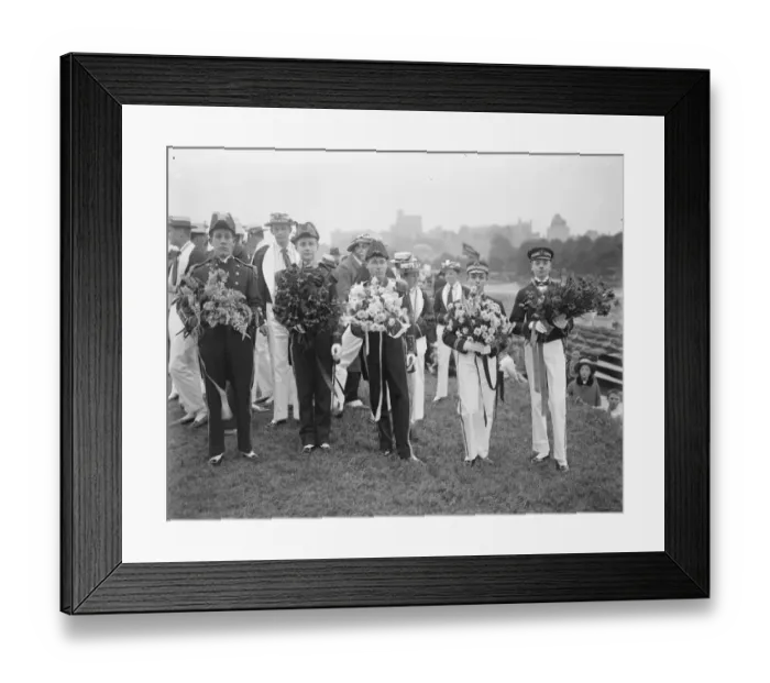 Framed Print : Etons wonderful fourth of June boating pageant Captains and coxswains in their