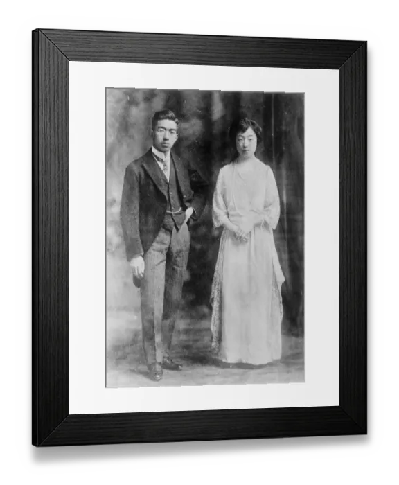 Framed Print : Crown Prince Hirohito and his wife. 1 July 1924