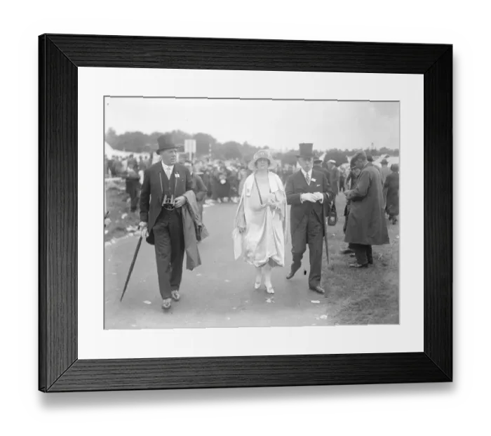 Framed Print : Ascot. Lord Marshall ( right ) with Sir Osborn and Lady Holmden. 17 June 1926 Framed Print : Ascot. Lord Marshall ( right ) with Sir Osborn and Lady Holmden. 17 June 1926