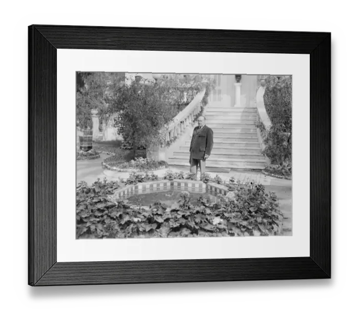 Framed Print : Menton M Vincente Blasco Ibanez, author of the Four Horseman at his villa