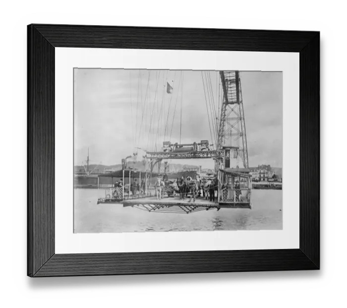 Framed Print : Rouens most useful bridge. An interesting picture of the great Transbordeur Framed Print : Rouens most useful bridge. An interesting picture of the great Transbordeur