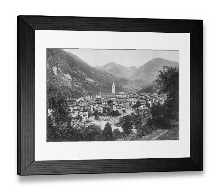 Framed Print : Village cut off by landslide. The village of St Martin de Vesubie, which has been