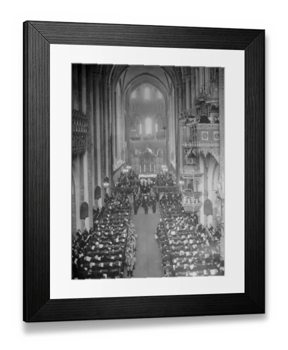 Framed Print : Funeral of the late Queen of Denmark. The interior of Roskilde Cathedral during Framed Print : Funeral of the late Queen of Denmark. The interior of Roskilde Cathedral during