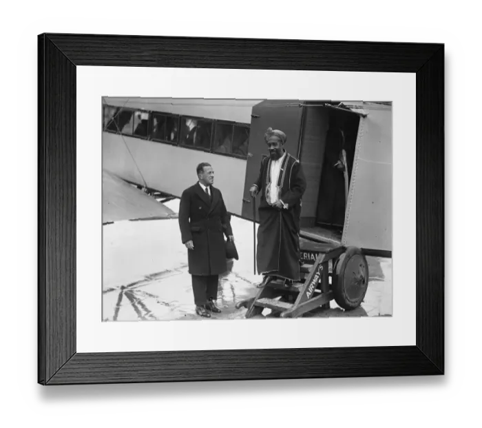 Framed Print : Sultan of Zanzibar at Croydon aerodrome. 8 June 1929 Framed Print : Sultan of Zanzibar at Croydon aerodrome. 8 June 1929