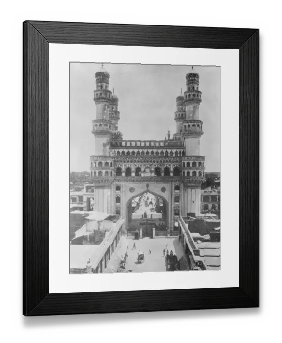 Framed Print : The Prince in Great Centre of Mohammedanism The Charminar at Hyderabad. It was
